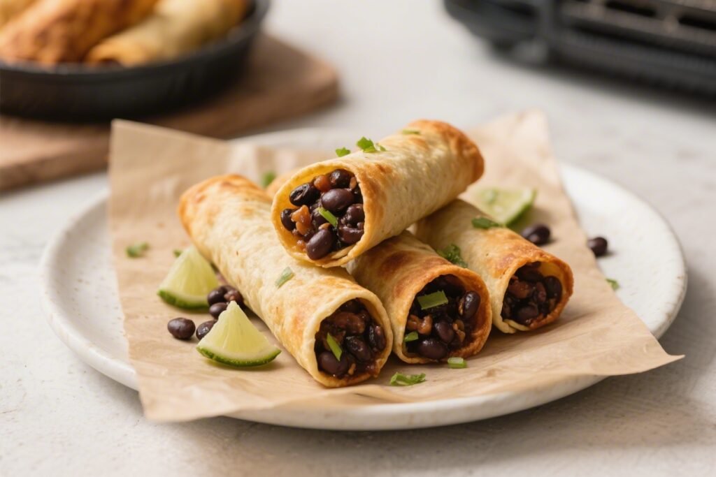 Air Fryer Black Bean Taquitos