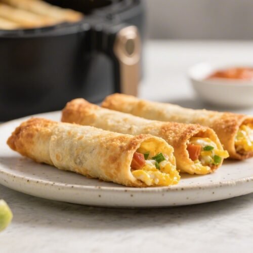 Crispy Breakfast Taquitos in the Air Fryer