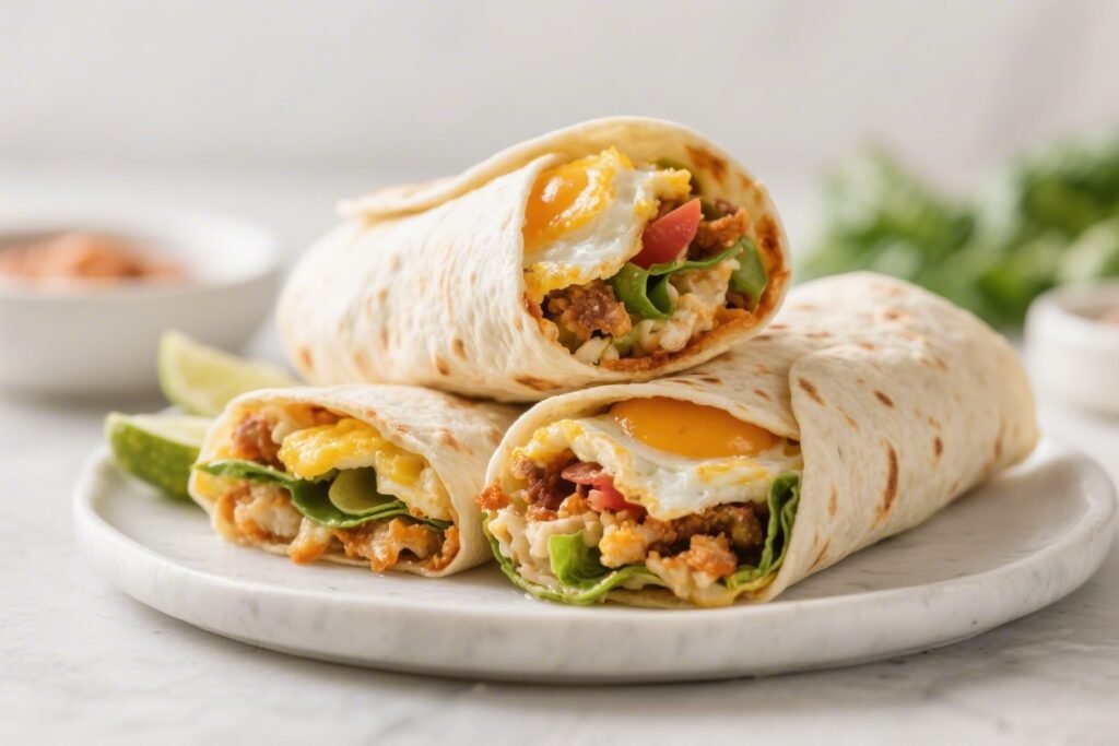 Crispy Air Fryer Breakfast Burritos