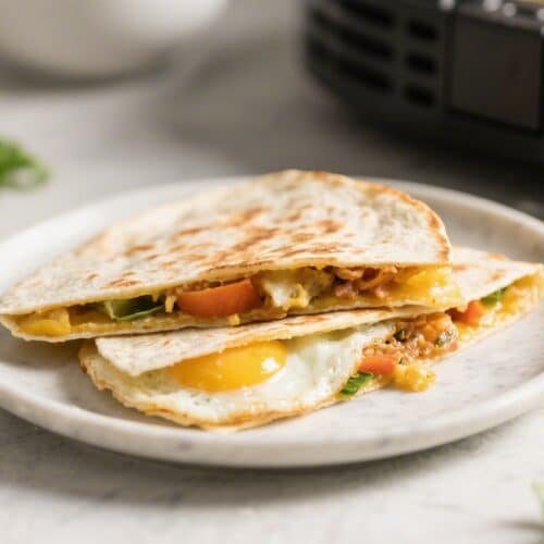 10 Minute Air Fryer Breakfast Quesadilla