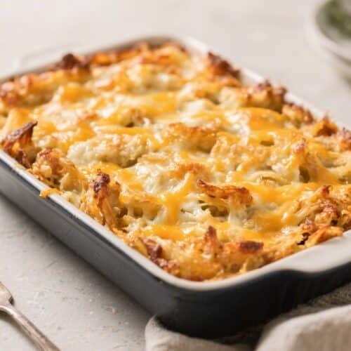 Cheesy Air Fryer Hash Brown Breakfast Casserole