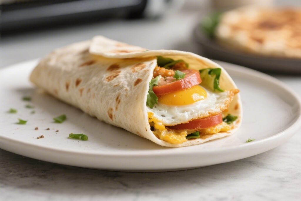 5 Minute Air Fryer Breakfast Wrap