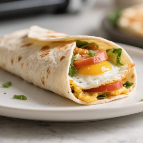 5 Minute Air Fryer Breakfast Wrap