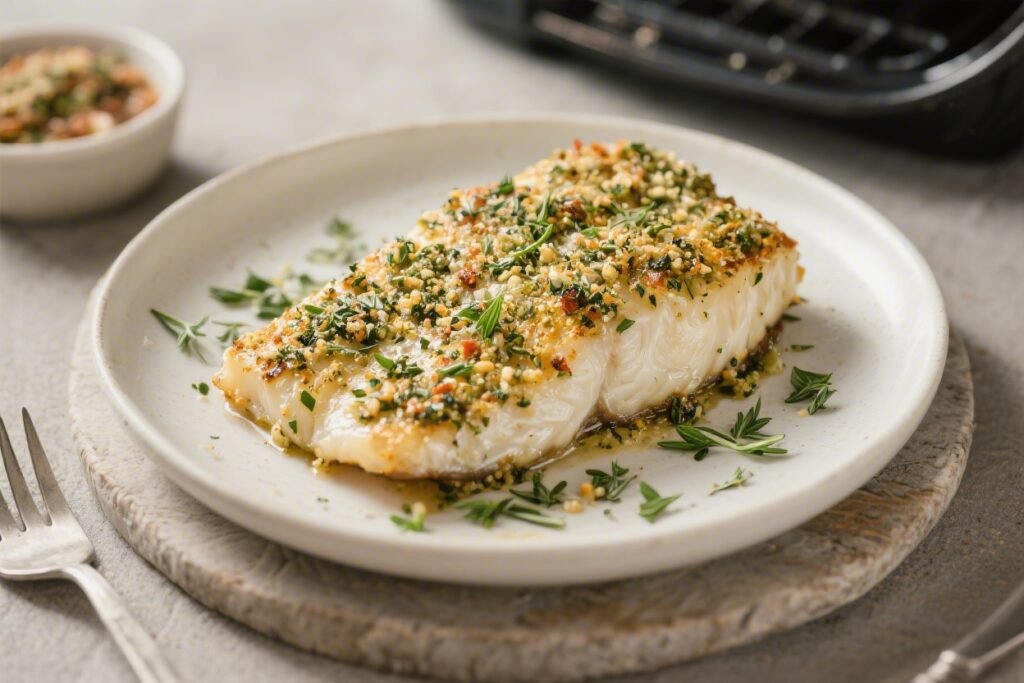 Herb Crusted Air Fryer Cod