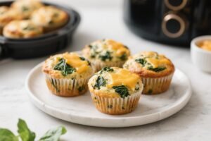 Air Fryer Spinach & Cheese Breakfast Muffins