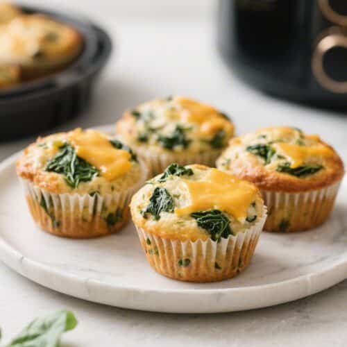 Air Fryer Spinach & Cheese Breakfast Muffins