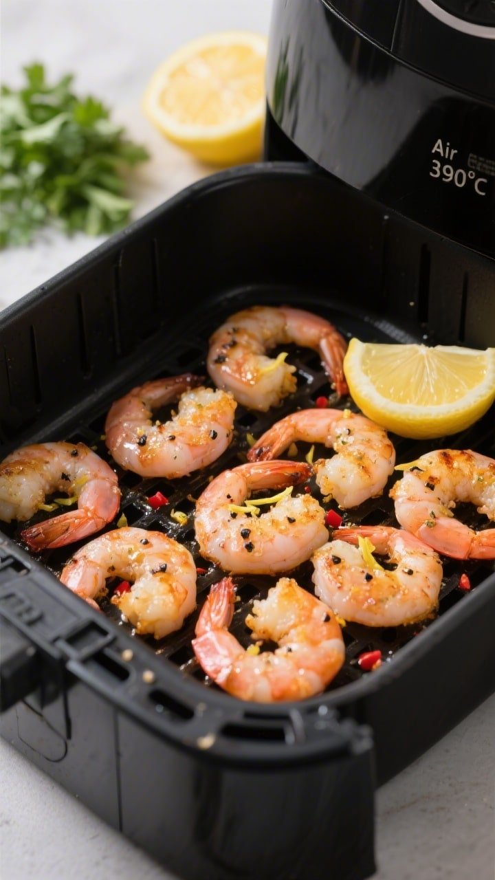Cooking process close-up: Air fryer basket open at 390°F with a single, evenly spaced layer of cook