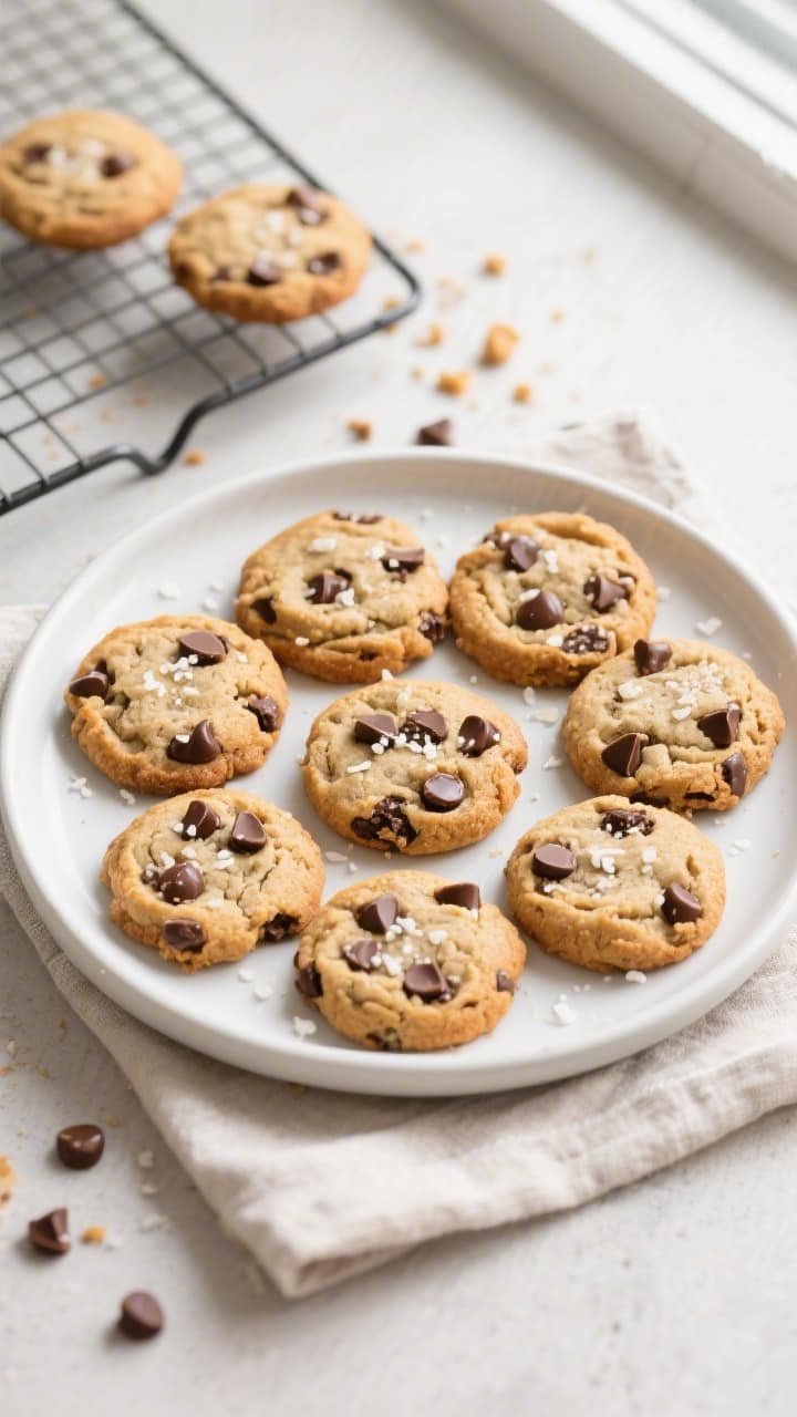 Final dish, tasty top view: Overhead shot of a small-batch plate of finished air fryer chocolate chi