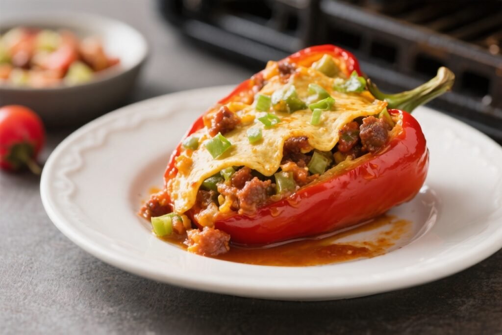Air Fryer Keto Taco Stuffed Peppers