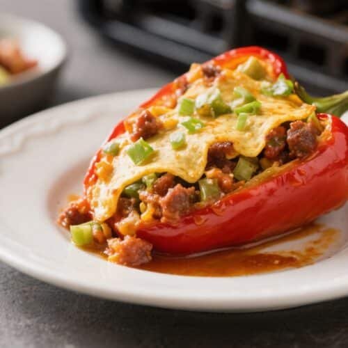 Air Fryer Keto Taco Stuffed Peppers