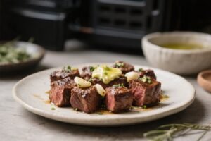 Air Fryer Keto Steak Bites With Garlic Butter