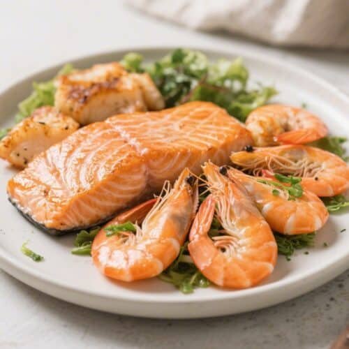 Air Fryer Salmon and Shrimp Combo