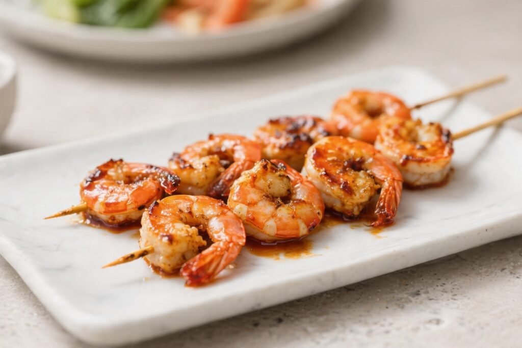 Air Fryer BBQ Shrimp Skewers