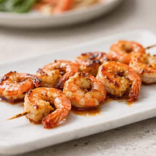 Air Fryer BBQ Shrimp Skewers
