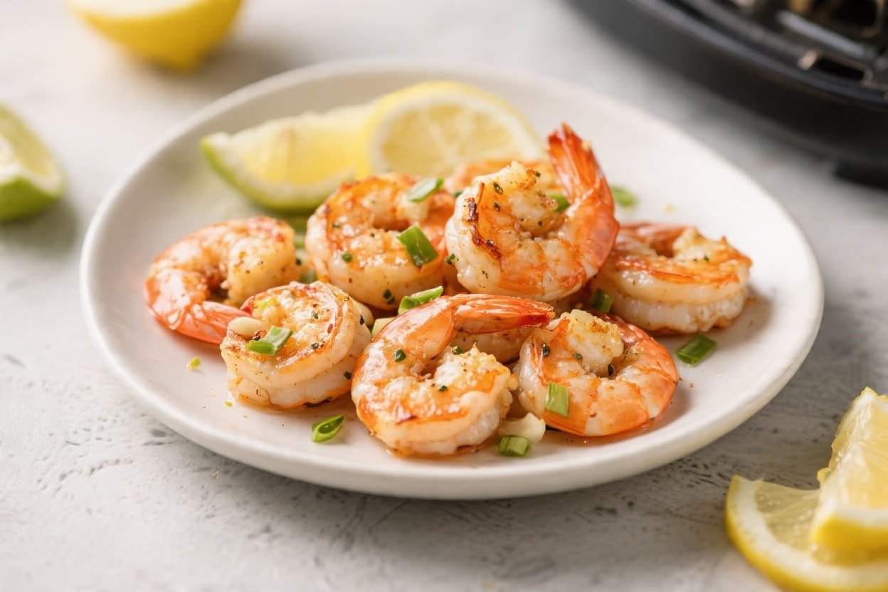 Healthy Lemon Garlic Shrimp Air Fryer