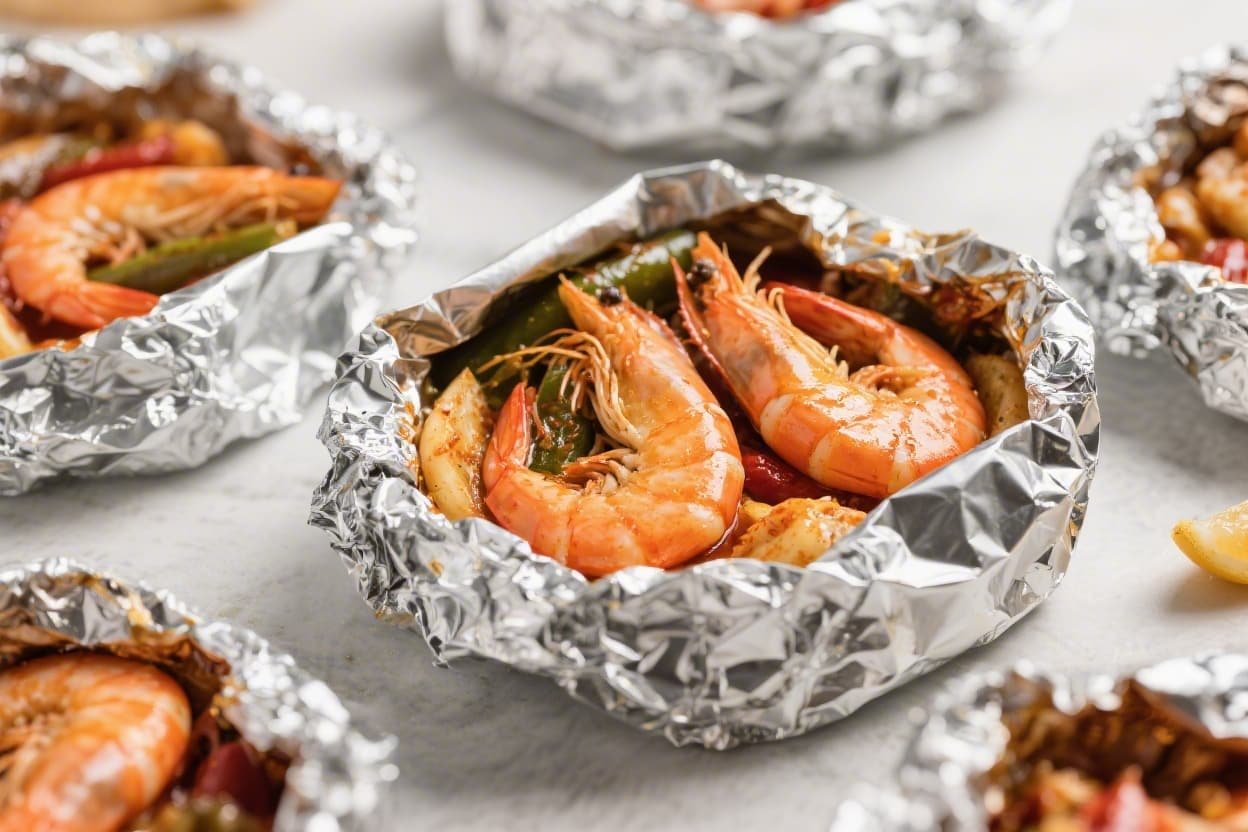 Air Fryer Shrimp Boil Foil Packets