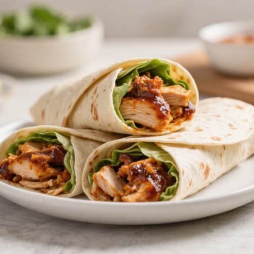 Air Fryer BBQ Chicken Wraps