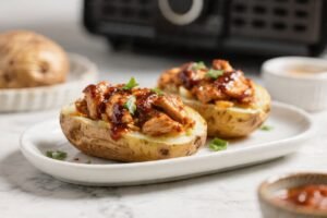 Air Fryer BBQ Chicken Stuffed Potatoes