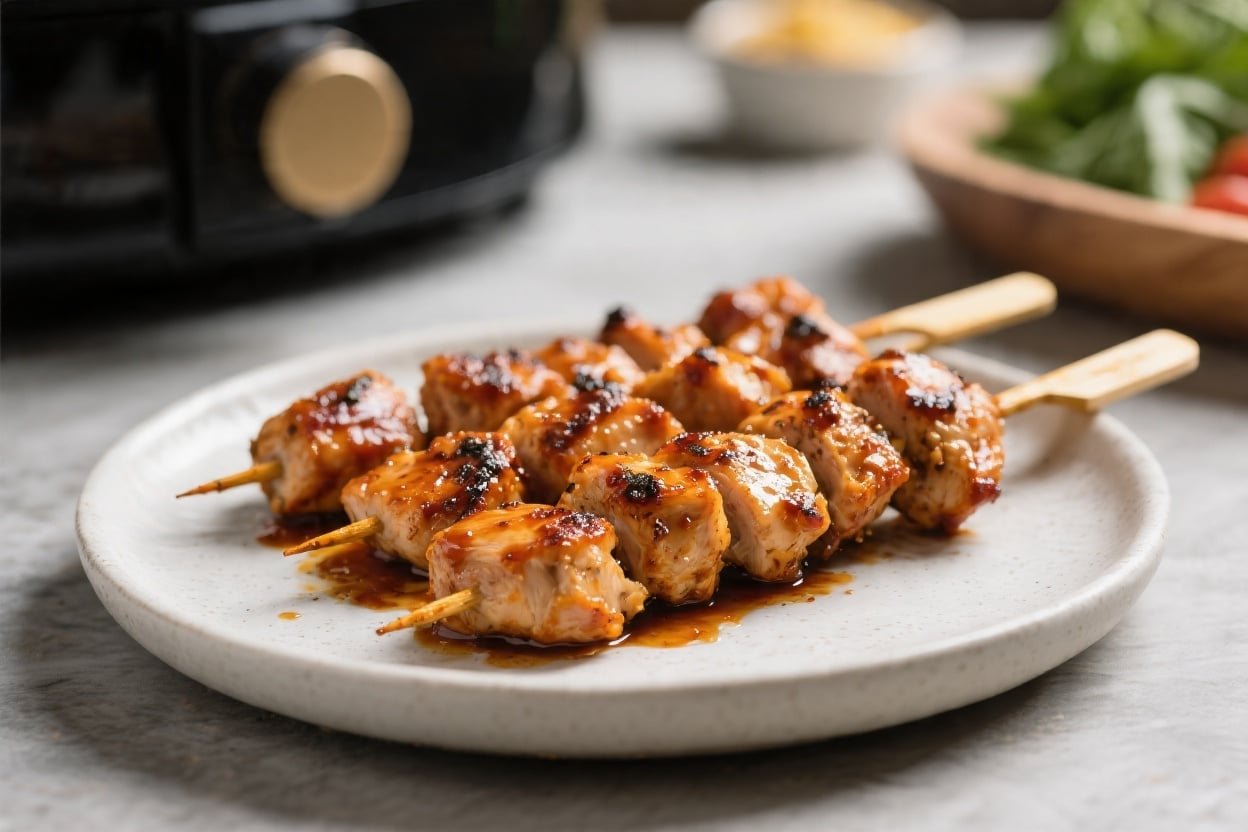 Air Fryer BBQ Chicken Skewers