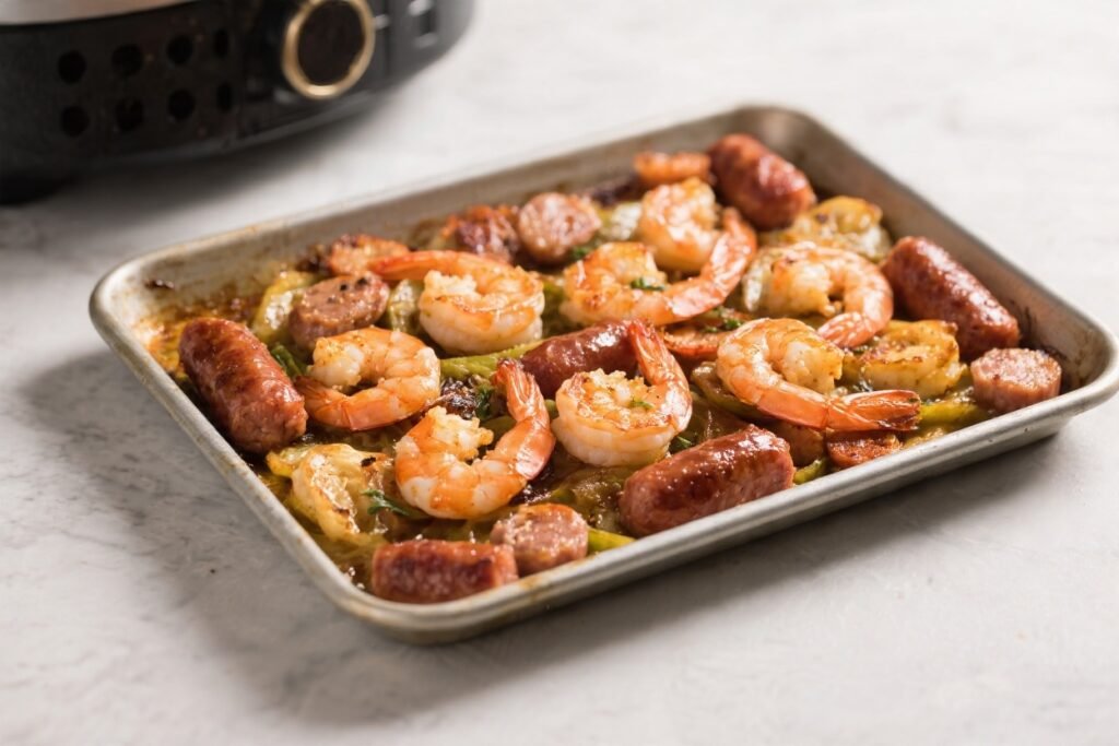 Shrimp and Sausage Air Fryer Traybake