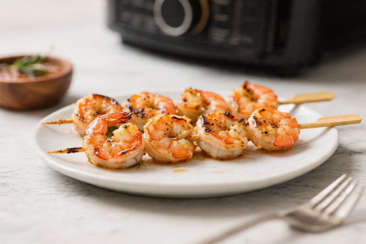 Grilled-Style Air Fryer Shrimp Skewers