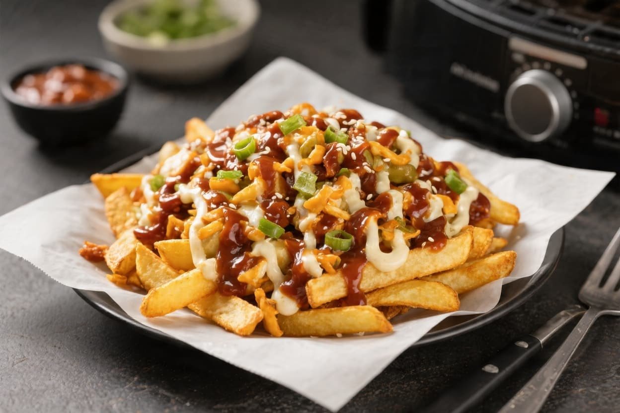 Air Fryer BBQ Loaded Fries