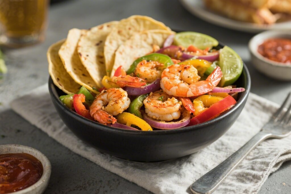 Air Fryer Shrimp Fajita Bowl
