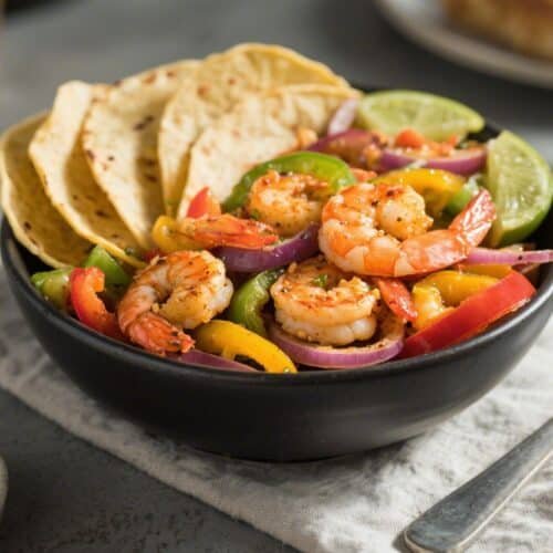 Air Fryer Shrimp Fajita Bowl