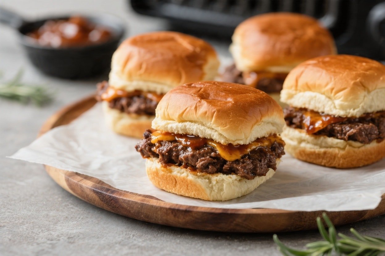 Air Fryer BBQ Beef Sliders