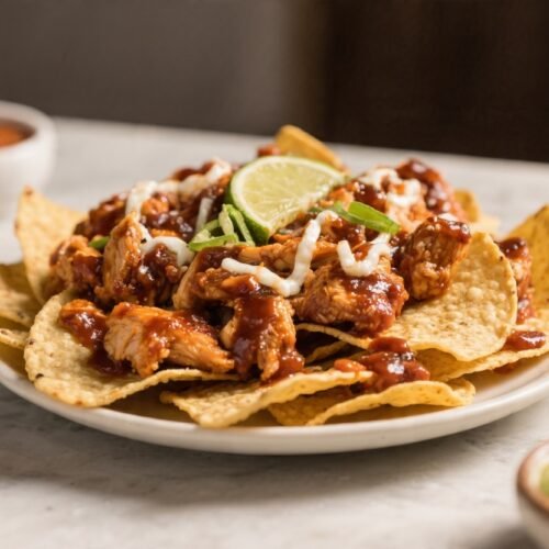 Air Fryer BBQ Chicken Nachos