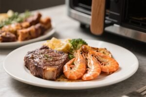 Air Fryer Steak and Shrimp Surf & Turf