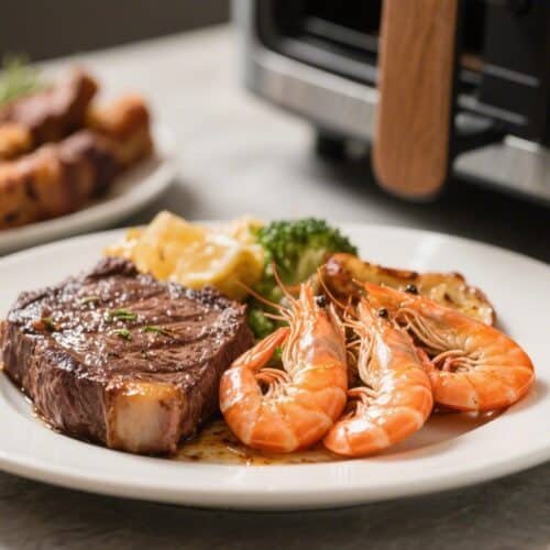 Air Fryer Steak and Shrimp Surf & Turf