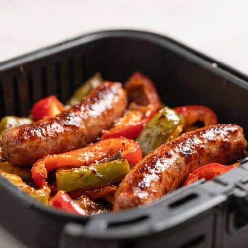 Air Fryer BBQ Sausage and Peppers