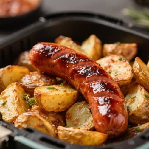 Air Fryer BBQ Sausage and Potatoes