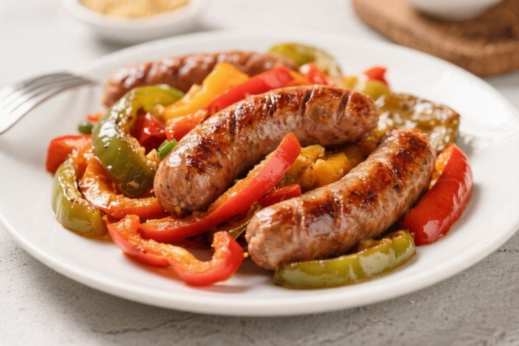 Keto Air Fryer Sausage and Peppers