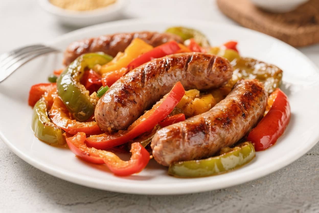 Keto Air Fryer Sausage and Peppers