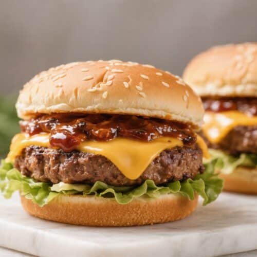 Air Fryer BBQ Cheeseburgers