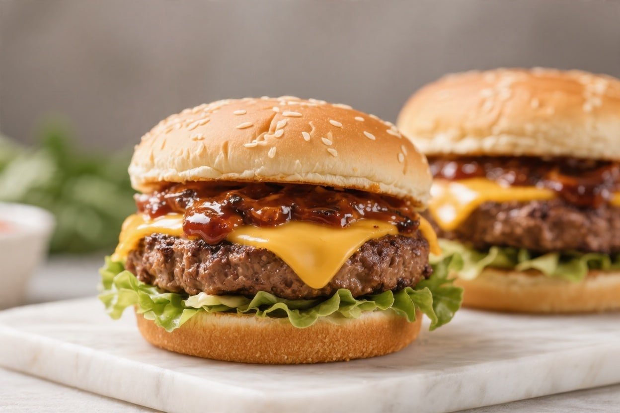 Air Fryer BBQ Cheeseburgers