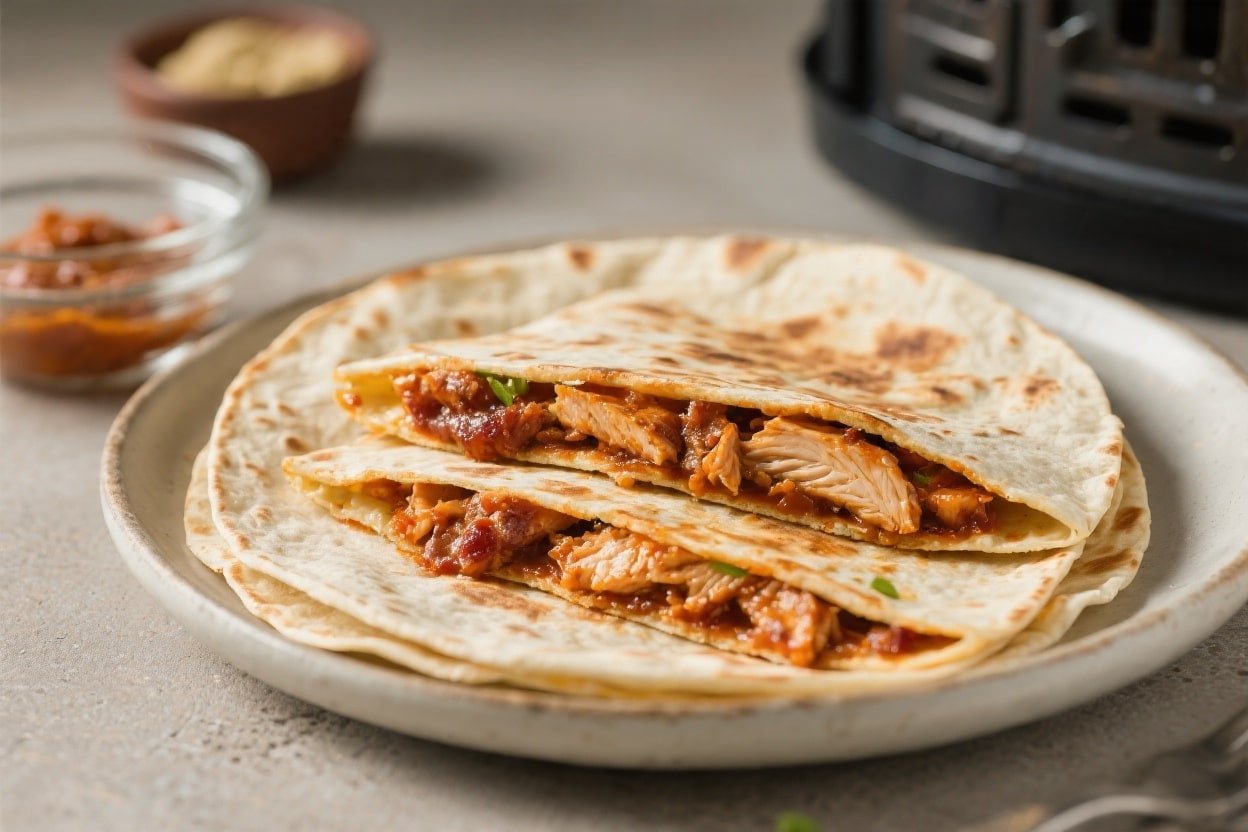 Air Fryer BBQ Chicken Quesadillas