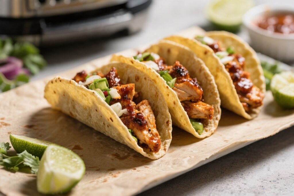 Air Fryer BBQ Chicken Tacos