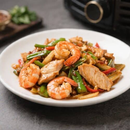 Chicken and Shrimp Air Fryer Stir Fry