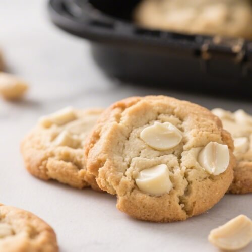 Air Fryer White Chocolate Macadamia Cookies