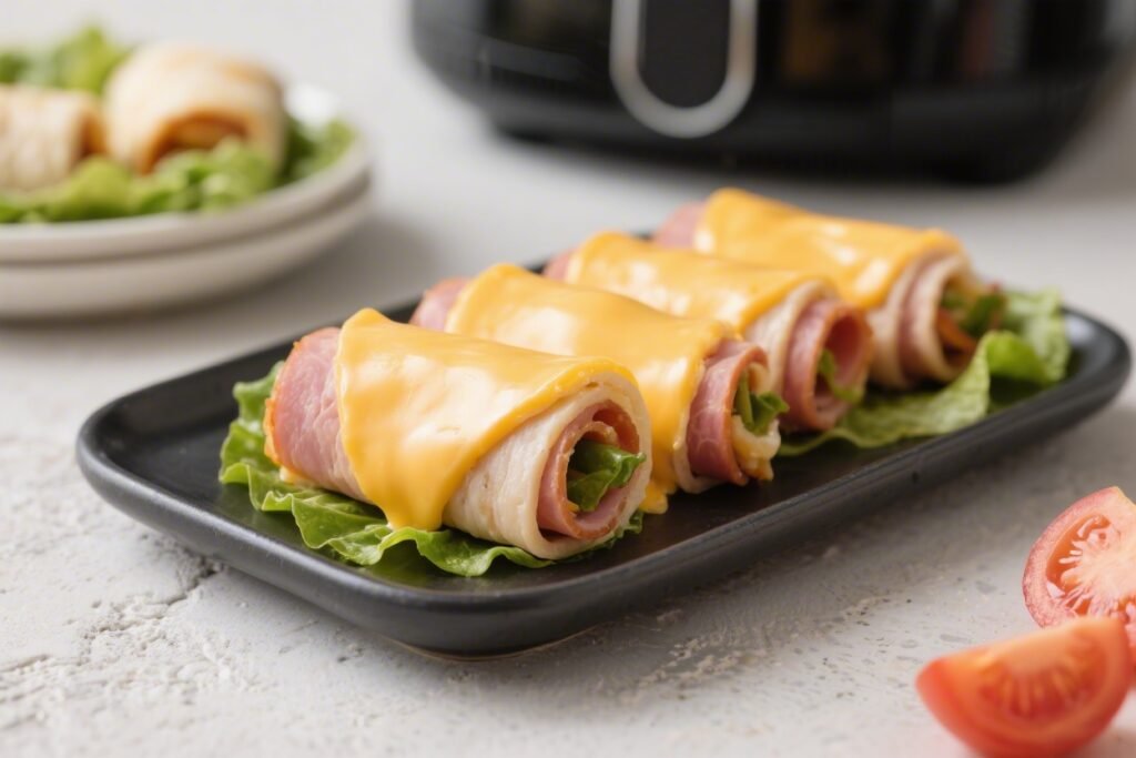 Easy Air Fryer Ham and Cheese Roll Ups