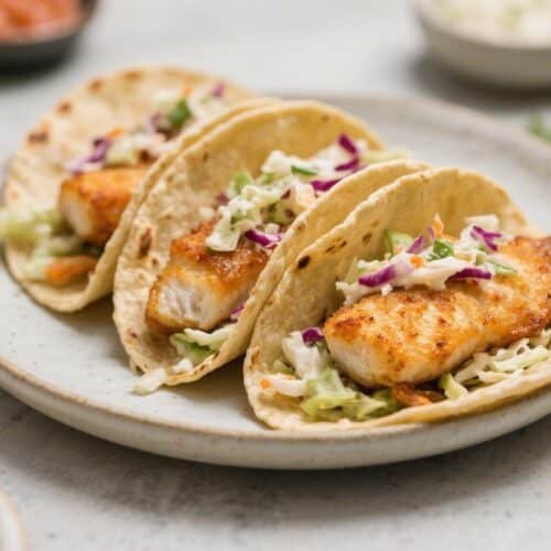 Air Fryer Fish Tacos with Slaw