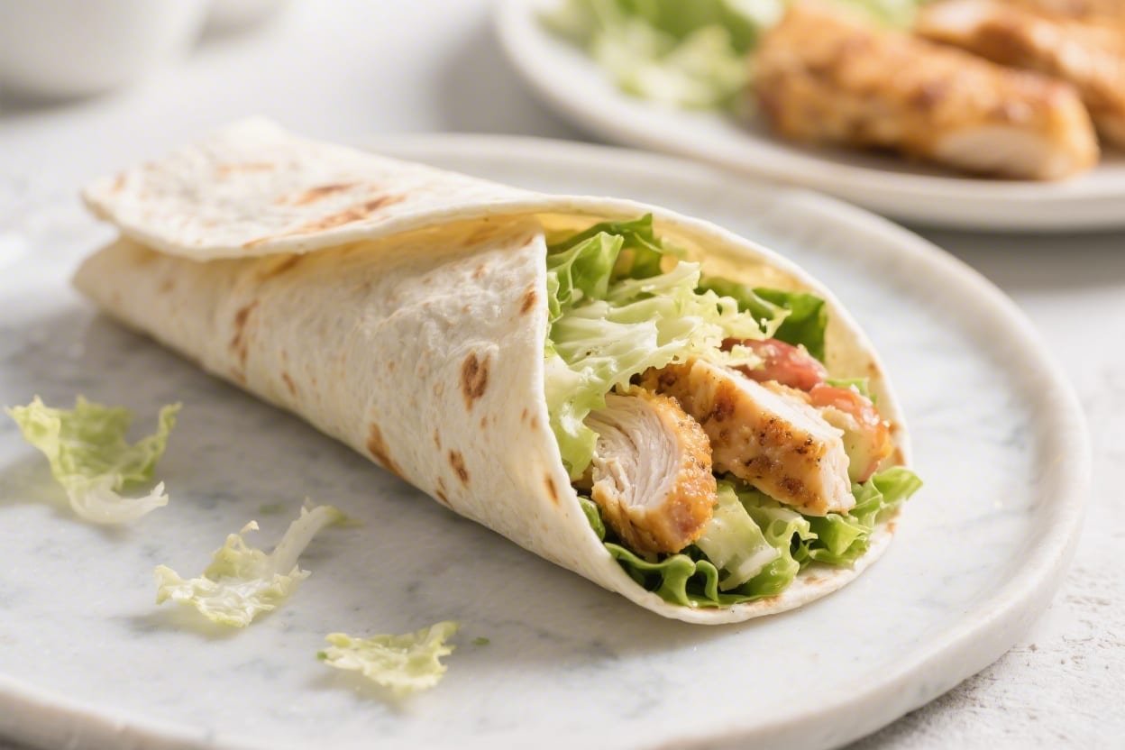 Quick Air Fryer Chicken Caesar Wrap