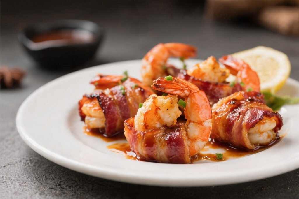 Air Fryer BBQ Bacon Wrapped Shrimp