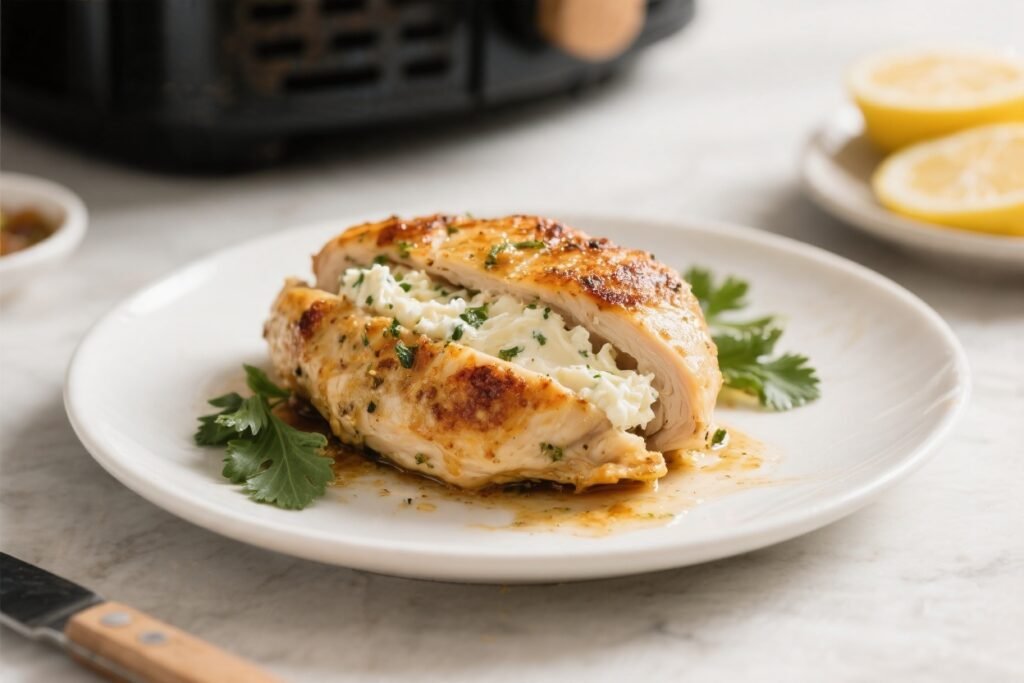 Air Fryer Keto Cream Cheese Stuffed Chicken