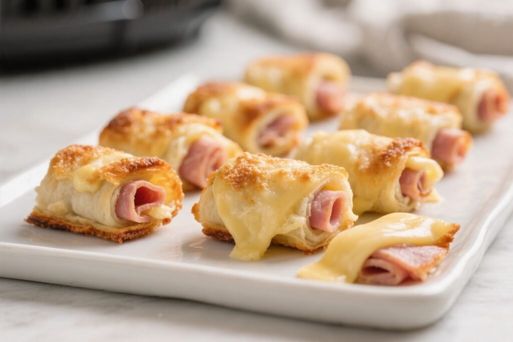 Keto Air Fryer Ham and Cheese Roll Ups