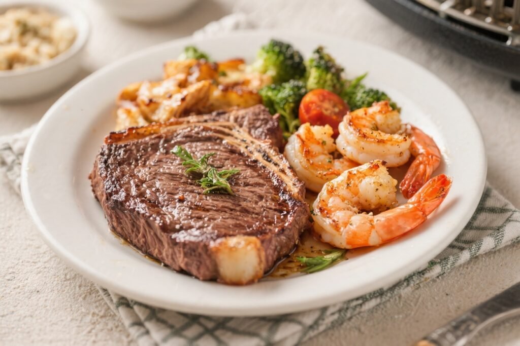 Steak and Shrimp Air Fryer Dinner