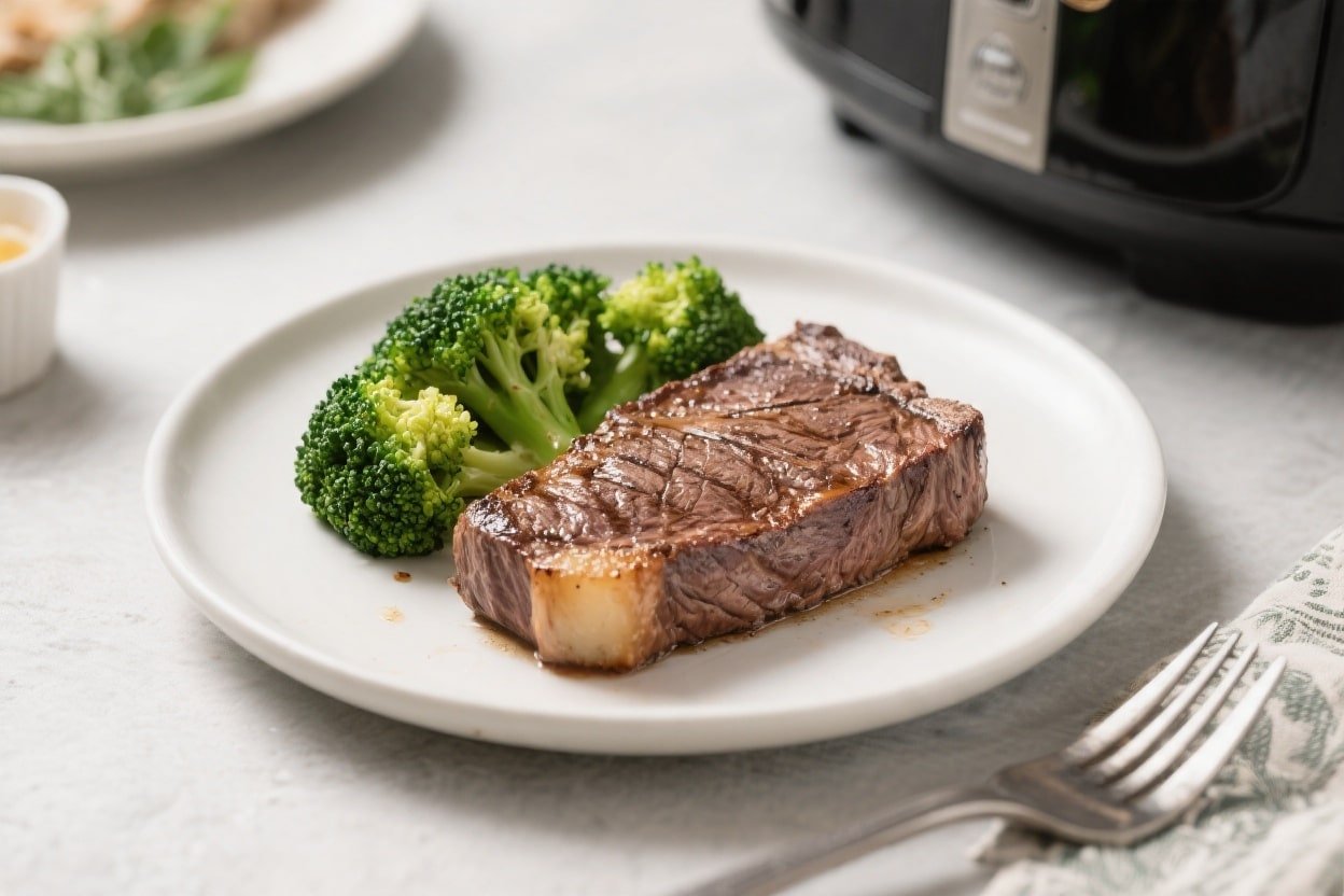 Keto Air Fryer Steak and Broccoli